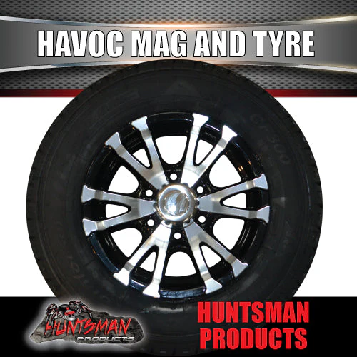 16x7 6 Stud Havoc Trailer Caravan Alloy Rim & 195/65R16C Tyre. 195 65 16 - Image 5