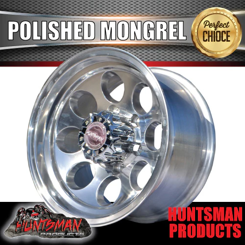 16X8 -22 Mongrel Alloy Mag Wheel Rim 6/139.7 pcd. Polished Finish. Fits Landcruiser, Patrol, Hilux, BT50, Ranger Etc - Image 3