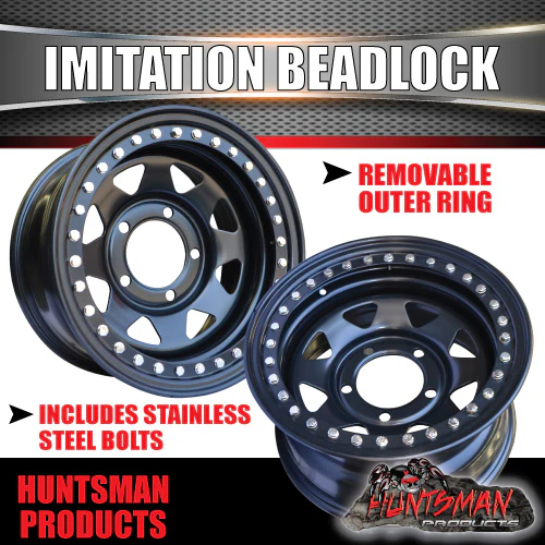 16X8 5/150 PCD 0 Offset Steel Imitation Beadlock Rim. Fits Toyota Landcruiser - Image 4