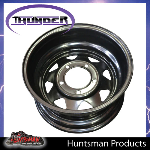 16x8 5 Stud Black Thunder Rim 0 Offset 5/150 PCD suits Landcruiser 79-100 Series - Image 5