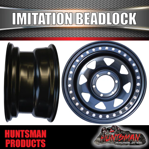 16X8 6/139.7 PCD 0 Offset Steel Imitation Beadlock Rim. Fits Landcruiser, Patrol, Ranger etc - Image 2