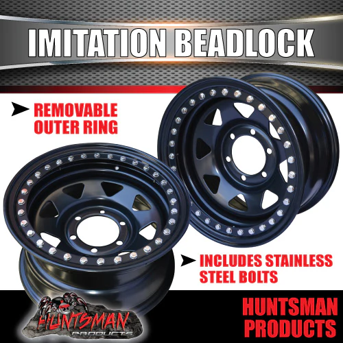 16X8 6/139.7 PCD 0 Offset Steel Imitation Beadlock Rim. Fits Landcruiser, Patrol, Ranger etc - Image 4