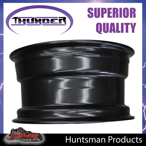 16x8 6 Stud Black Thunder D Hole Steel Wheel Rim -23 Offset. 6/139.7 PCD. Fits Landcruiser, Patrol etc - Image 4