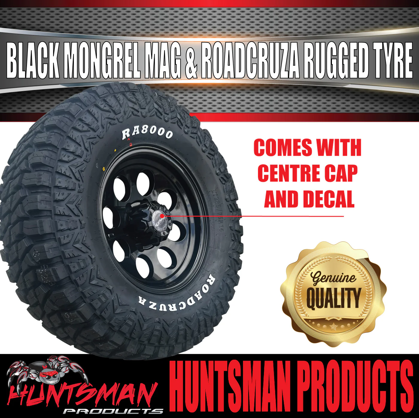 16x8 Mongrel Mag Wheel 6/139.7 pcd & 285/75R16 Roadcruza Rugged Terrain Tyre 285 75 16 - Image 5