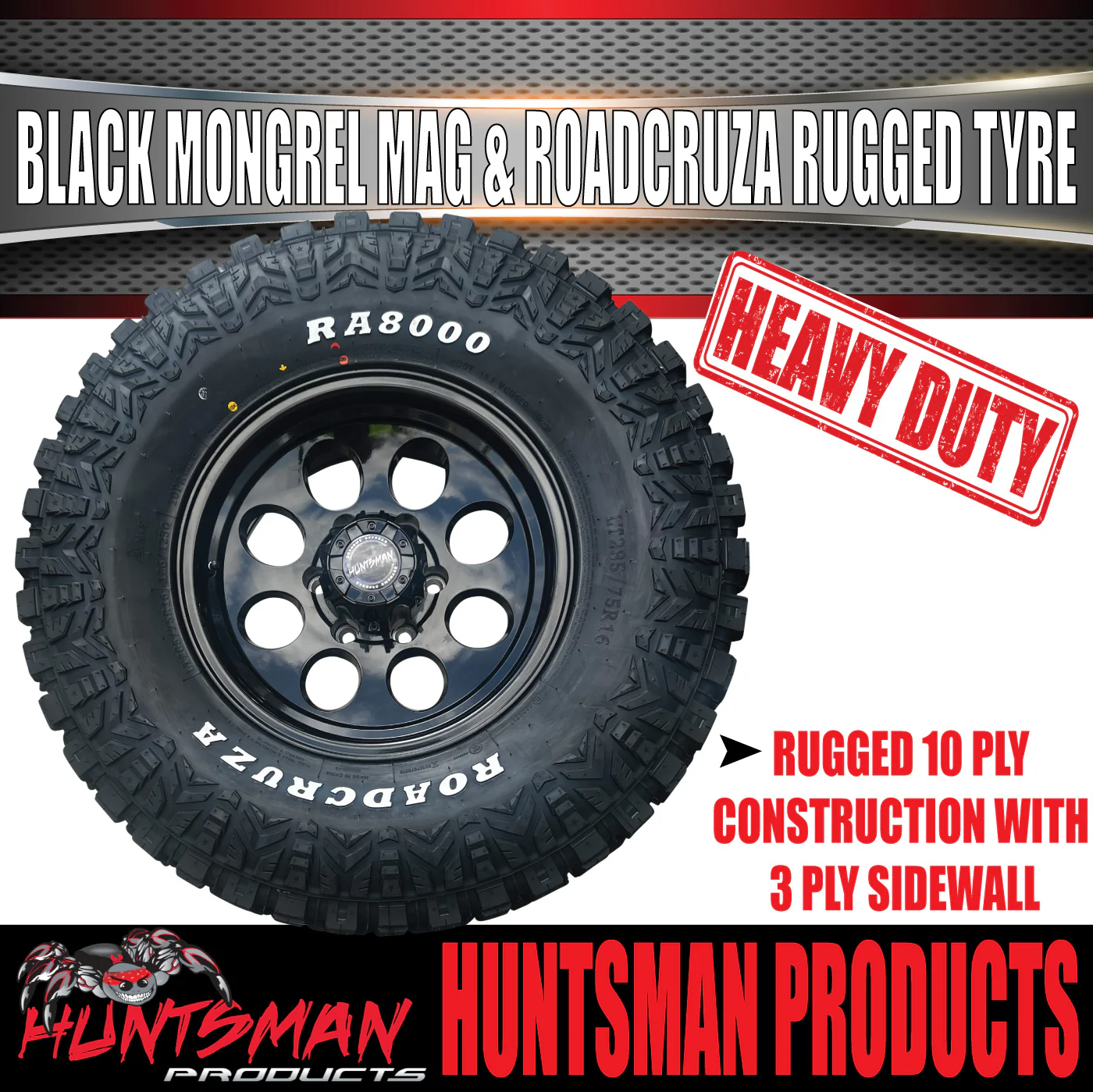 16x8 Mongrel Mag Wheel 6/139.7 pcd & 285/75R16 Roadcruza Rugged Terrain Tyre 285 75 16 - Image 7