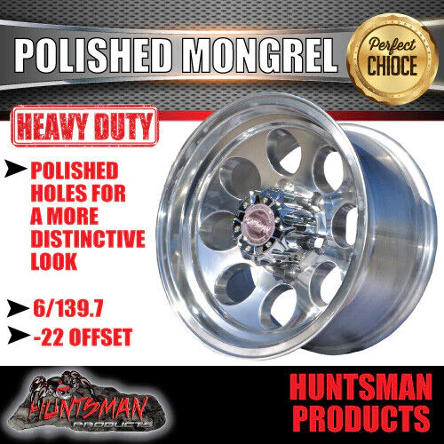 16x8 Polished Mongrel Mag Rim 6/139.7 PCD & 265/75R16 Roadcruza RA1100 A/T Tyre - Image 7