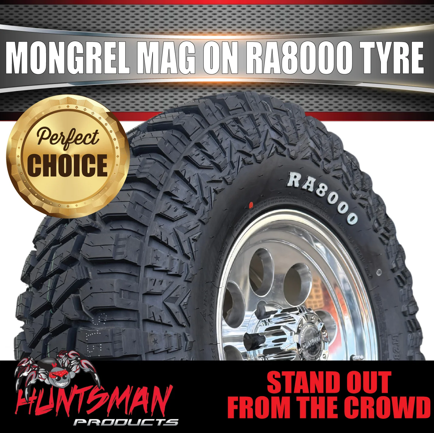 16x8 Polished Mongrel Mag Rim 6/139.7 PCD & 265/75R16 Roadcruza RA8000 Tyre - Image 6