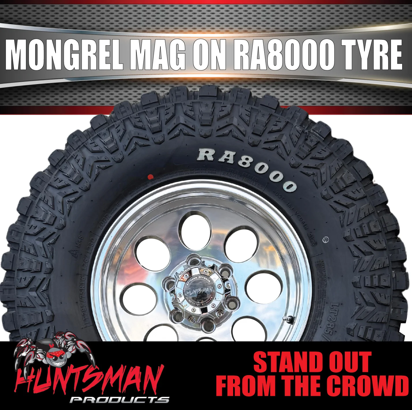 16x8 Polished Mongrel Mag Rim 6/139.7 PCD & 265/75R16 Roadcruza RA8000 Tyre - Image 7