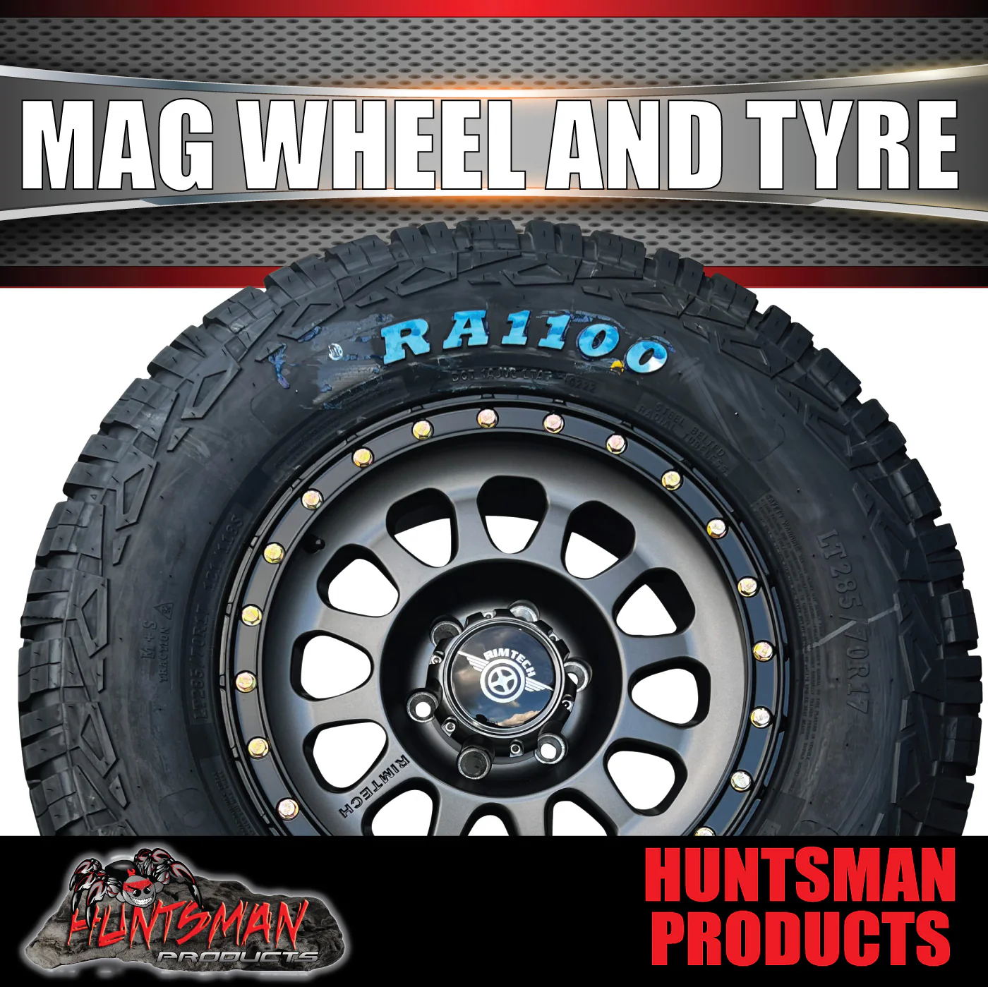 17x8.5 Imitation Beadlock Alloy Wheel 6/139.7 ET0 & 285/70R17 Roadcruza AT Tyre - Image 4
