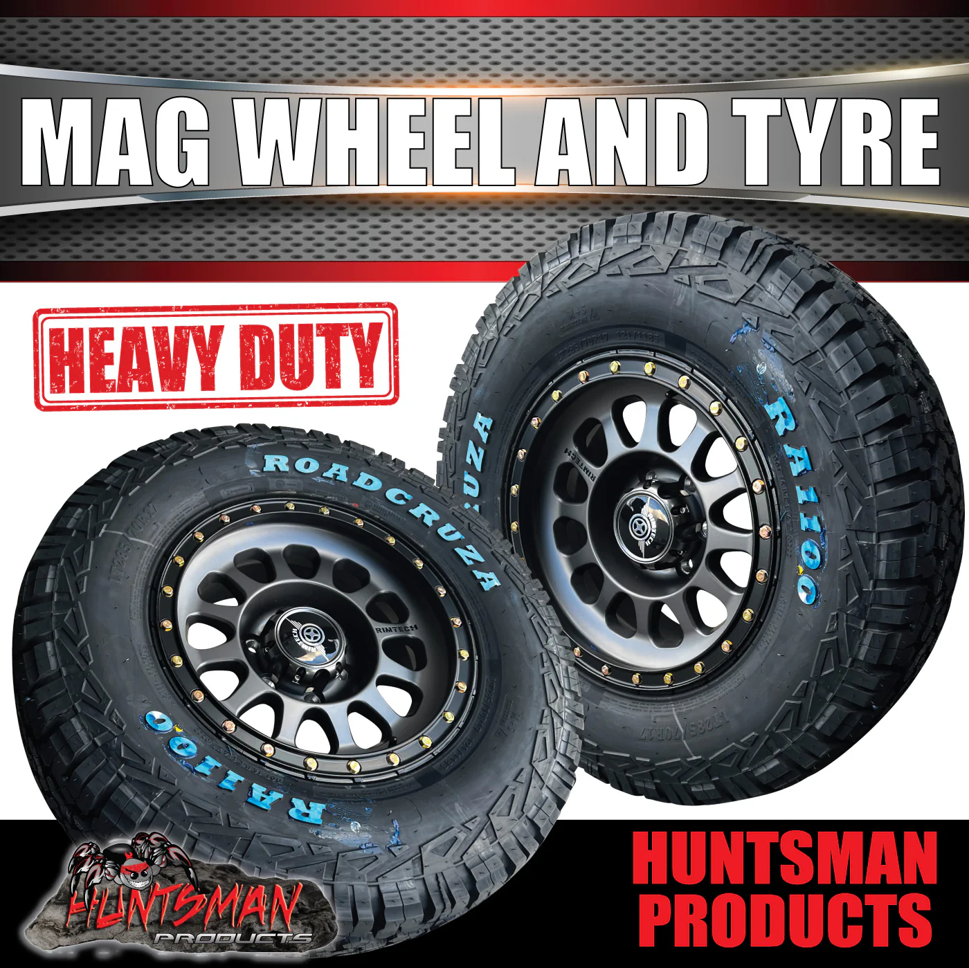 17x8.5 Imitation Beadlock Alloy Wheel 6/139.7 ET0 & 285/70R17 Roadcruza AT Tyre - Image 5