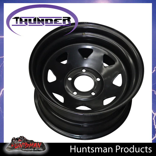 17x8 5 Stud Black Thunder Jeep Steel Wheel Rim 5/127 PCD, -25 Offset. - Image 6