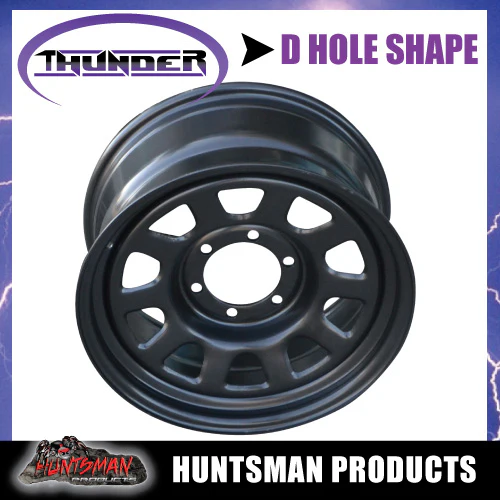 17X8 6 Stud "D Hole" Thunder Steel Rim +20 Offset 6/139.7 PCD. Fits Ranger, Hilux, D-Max, BT-50 etc - Image 4