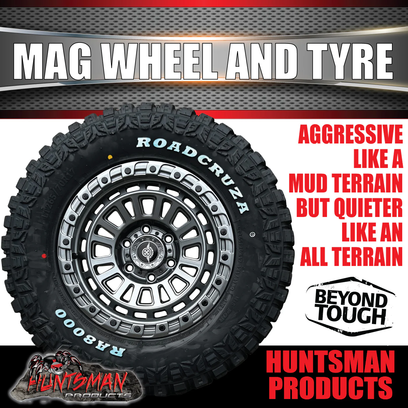 17x8 Gunmetal Sandstorm Alloy Rim 6/139.7 ET0 & 265/70R17 Roadcruza RA8000 Tyre - Image 5