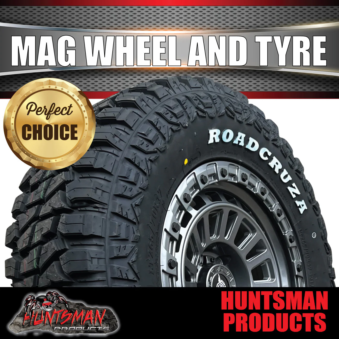 17x8 Gunmetal Sandstorm Alloy Rim 6/139.7 ET0 & 285/70R17 Roadcruza RA8000 Tyre - Image 2