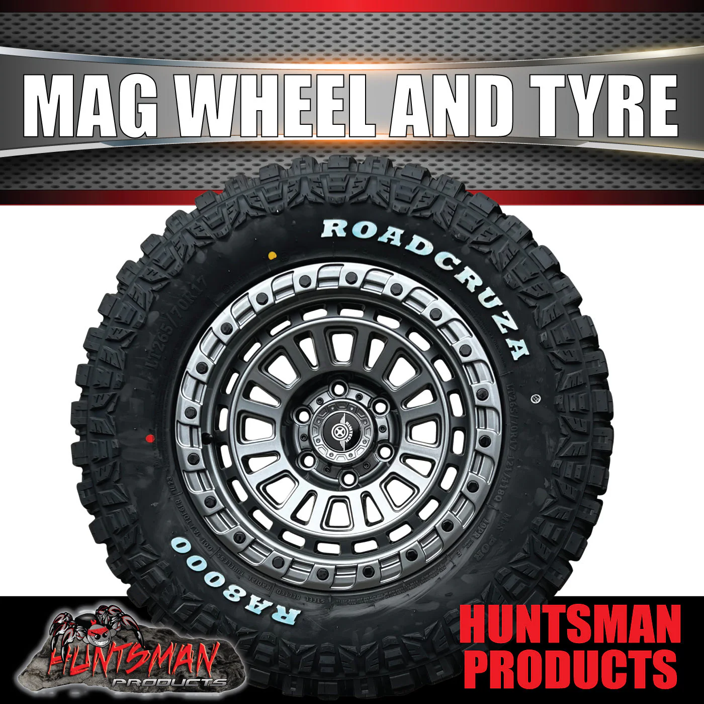 17x8 Gunmetal Sandstorm Alloy Rim 6/139.7 ET0 & 285/70R17 Roadcruza RA8000 Tyre - Image 3