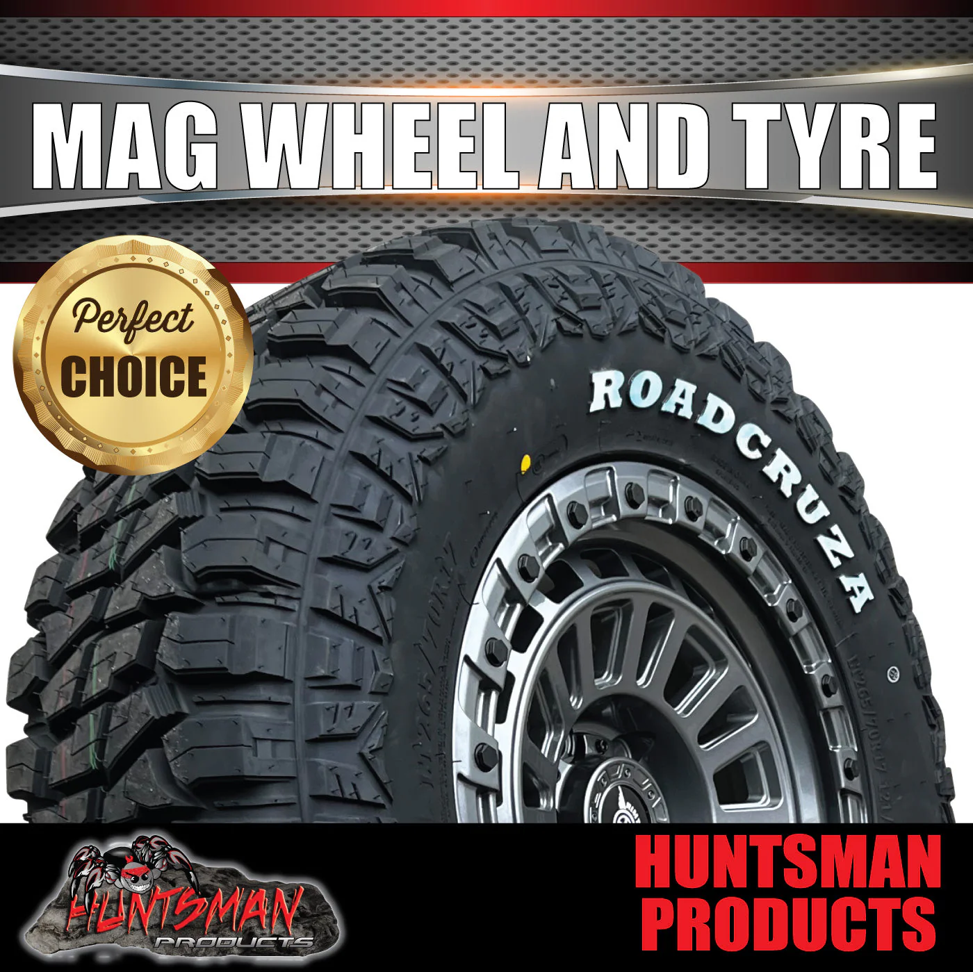 17x8 Gunmetal Sandstorm Alloy Rim 6/139.7 ET0 & 35x12.5R17 Roadcruza RA8000 Tyre - Image 6