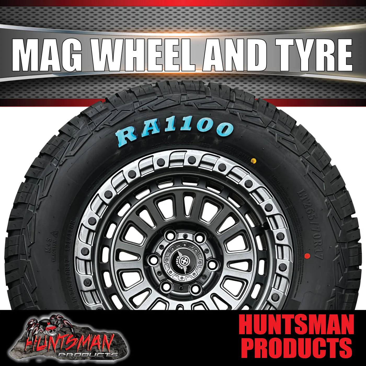 17x8 Gunmetal Sandstorm Alloy Rim 6/139.7 pcd ET0 & 245/65R17 Roadcruza RA1100 Tyre - Image 3