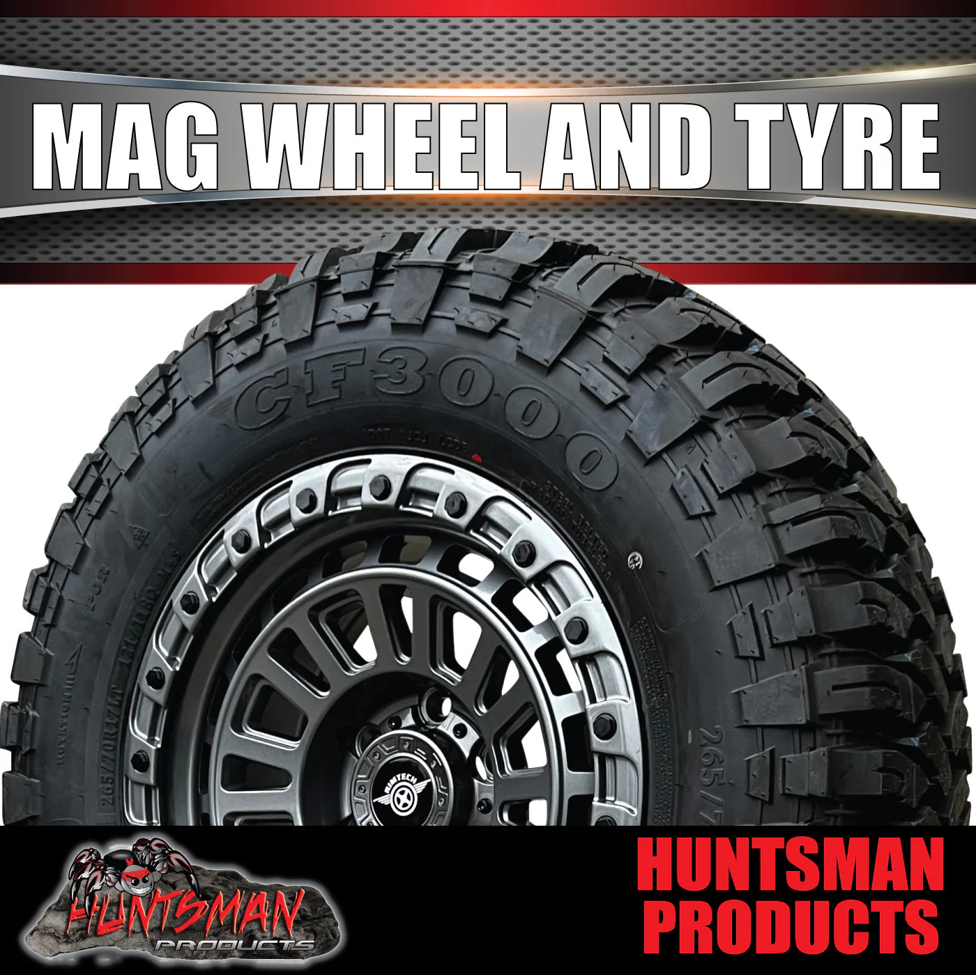 17x8 Gunmetal Sandstorm Alloy Rim 6/139.7 pcd ET0 & 285/70R17 Comforser Mud Tyre - Image 2