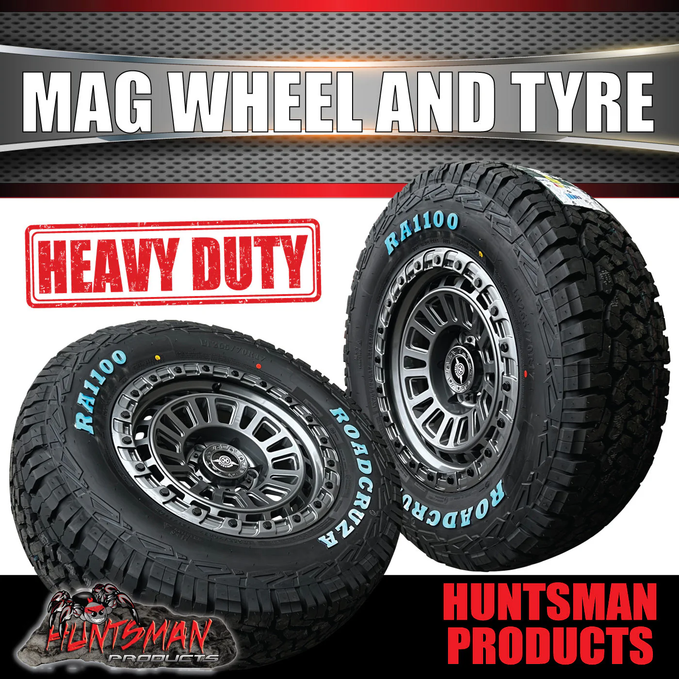 17x8 Gunmetal Sandstorm Alloy Rim 6/139.7 pcd ET0 & 285/70R17 Roadcruza RA1100 Tyre - Image 5