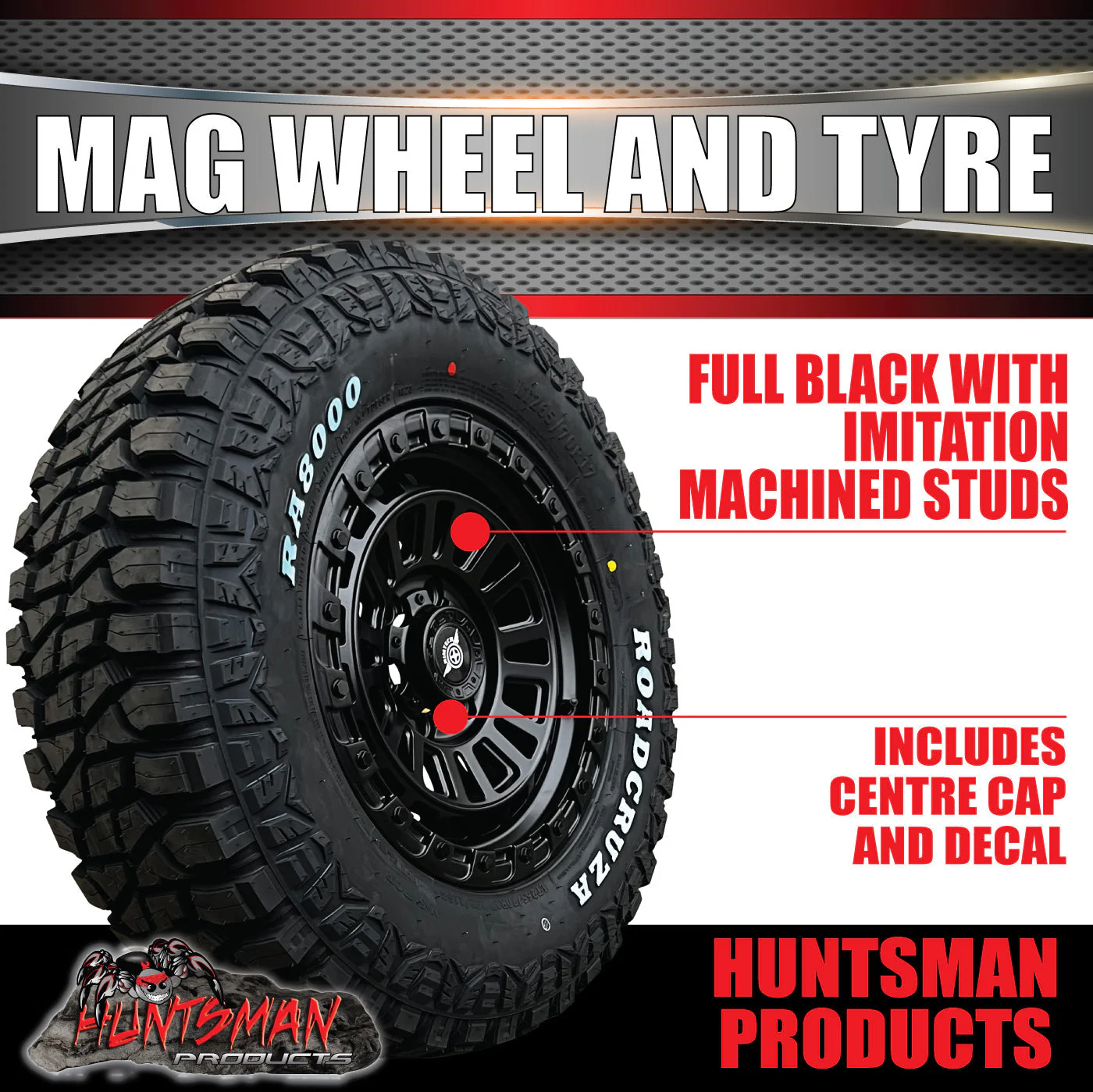 17x8 Sandstorm Alloy Wheel 6/139.7 pcd ET20 & 285/70R17 Roadcruza RA8000 Rugged Tyre - Image 3
