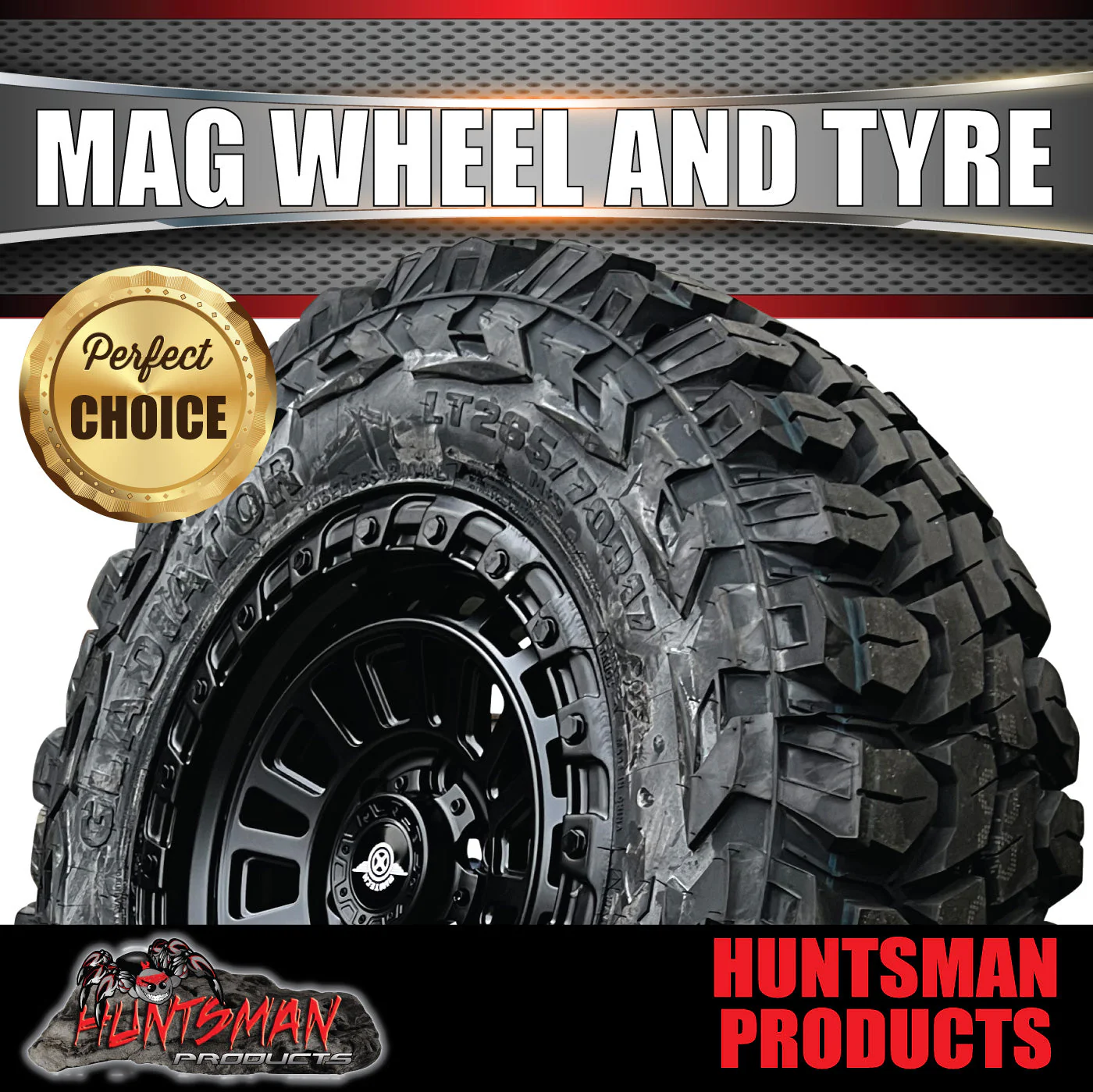 17x8 Sandstorm Alloy Wheel 6/139.7 PCD ET20 & 33x12.5R17 Gladiator X-comp Mud Tyre - Image 3