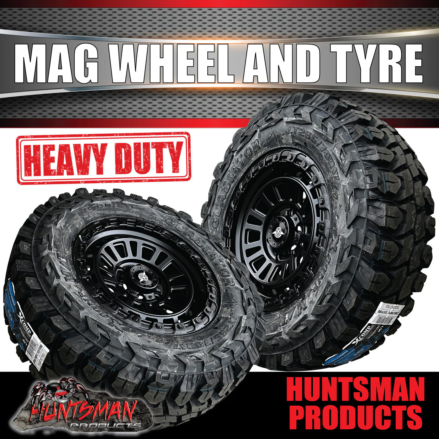 17x8 Sandstorm Alloy Wheel 6/139.7 PCD ET20 & 33x12.5R17 Gladiator X-comp Mud Tyre - Image 5