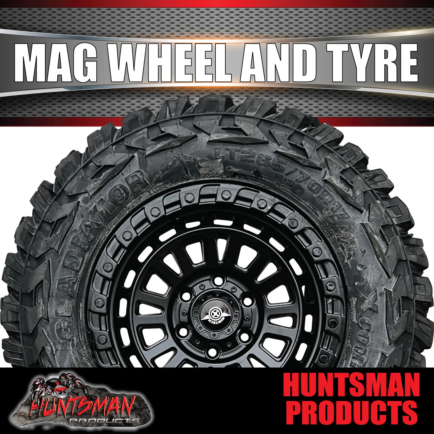 17x8 Sandstorm Alloy Wheel 6/139.7 PCD ET20 & 35x12.5R17 Gladiator X-comp Mud Tyre - Image 2