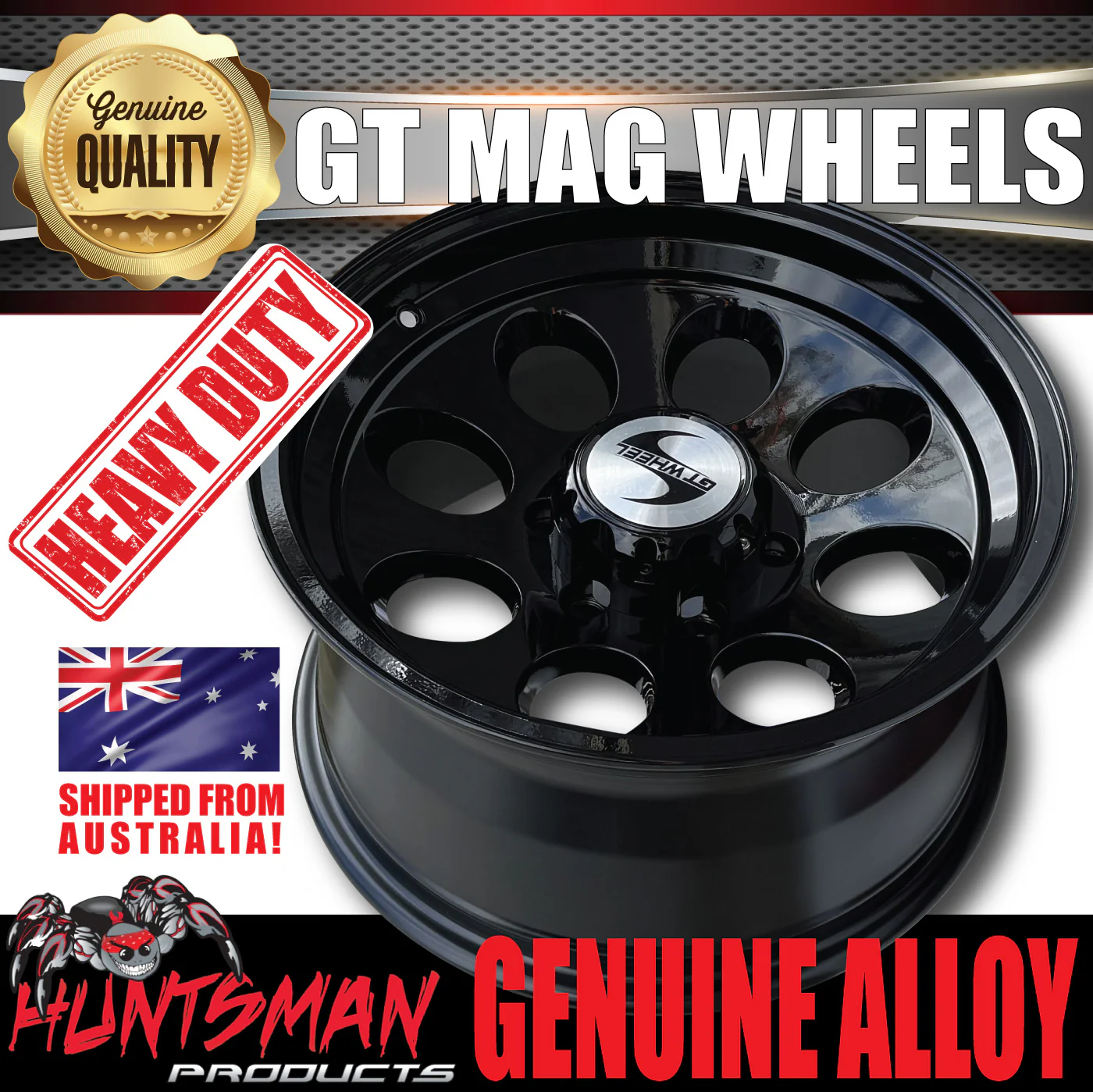 17x9, 0 Offset Black GT Alloy Mag Wheel Rim 4X4 4WD 6/139.7 PCD Toyota Nissan Patrol Ranger Hilux etc - Image 5