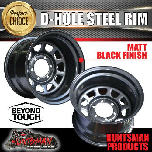 17X9 6 Stud Black "D Hole" Thunder Steel Rim -30 Offset 6/139.7 PCD. Fits Landcruiser, Patrol etc - Image 3