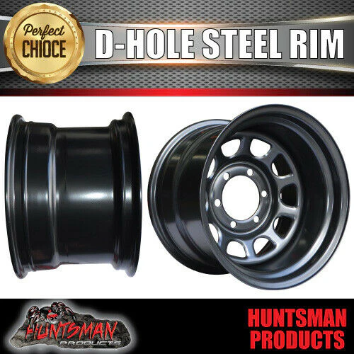 17X9 6 Stud Black "D Hole" Thunder Steel Rim -30 Offset 6/139.7 PCD. Fits Landcruiser, Patrol etc - Image 4