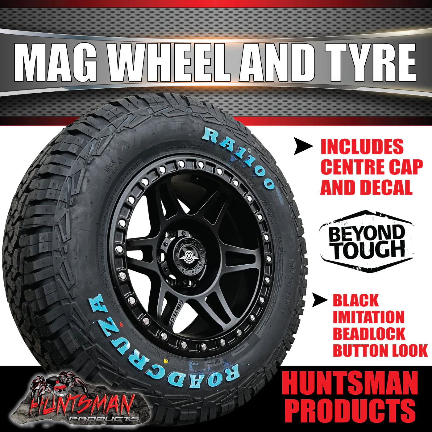 17x9 Delta Alloy Mag Wheel 6/139.7 pcd ET18 & 265/70R17 Roadcruza RA1100 AT tyre