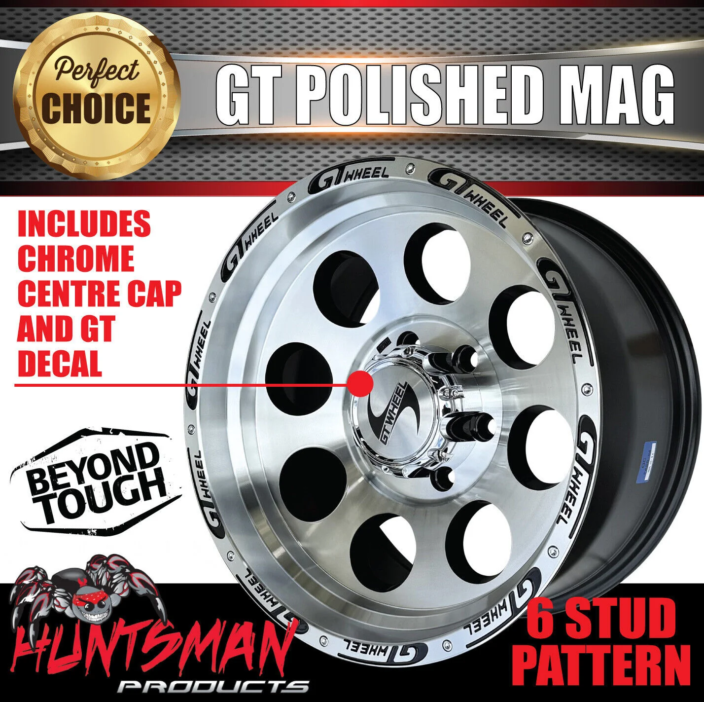 16" GT Alloy Mag Wheel & 315/75R16 Roadcruza RA8000 Rugged Terrain Tyre 6/139.7 PCD - Image 6