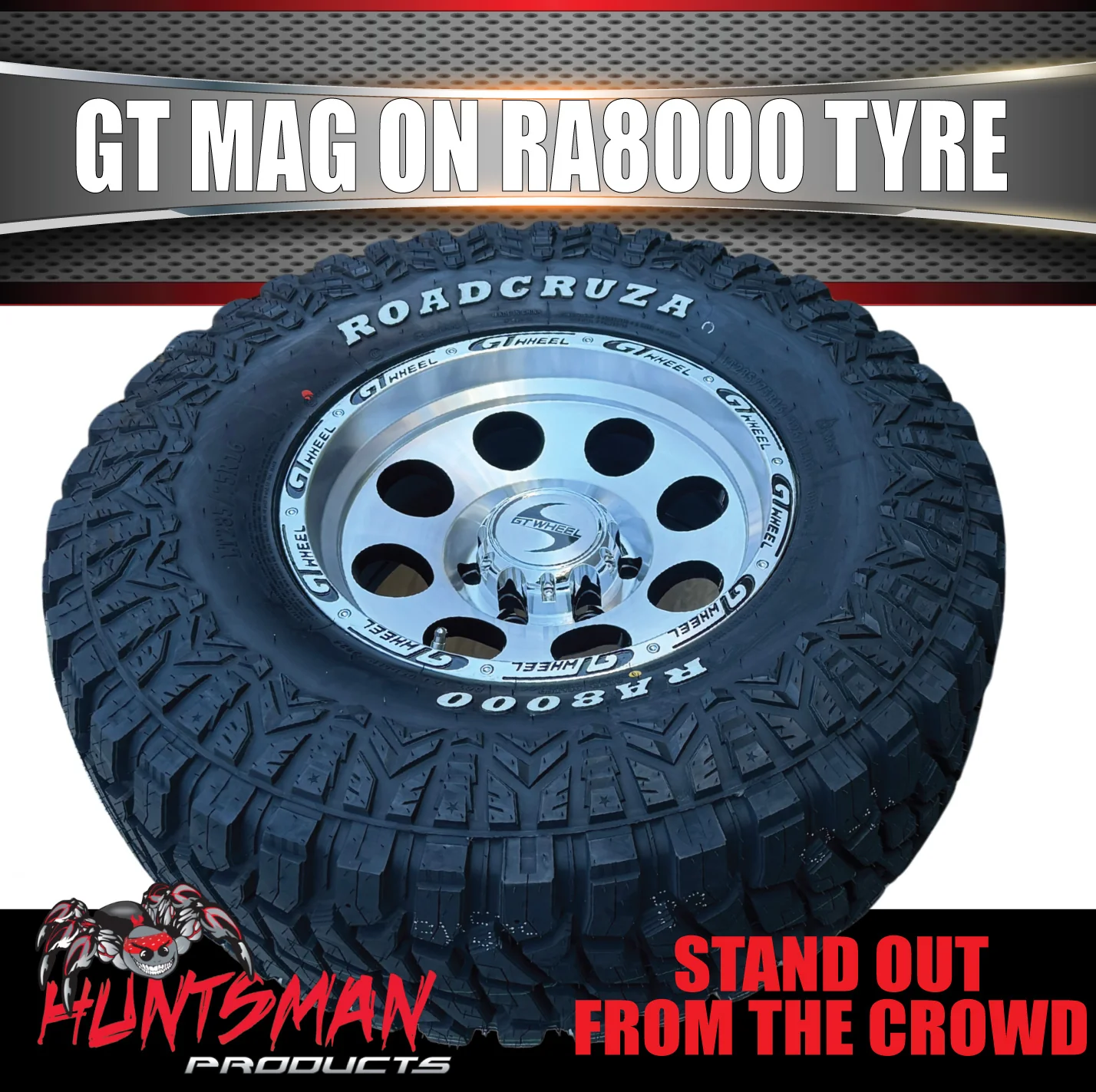16" GT Alloy Mag Wheel & 315/75R16 Roadcruza RA8000 Rugged Terrain Tyre 6/139.7 PCD - Image 3