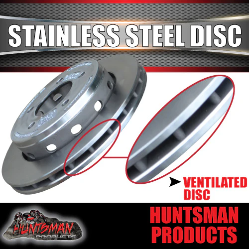 x2 Huntsman 10.9" Stainless 5 Stud HT Holden Ventilated Slip Over Discs - Image 3