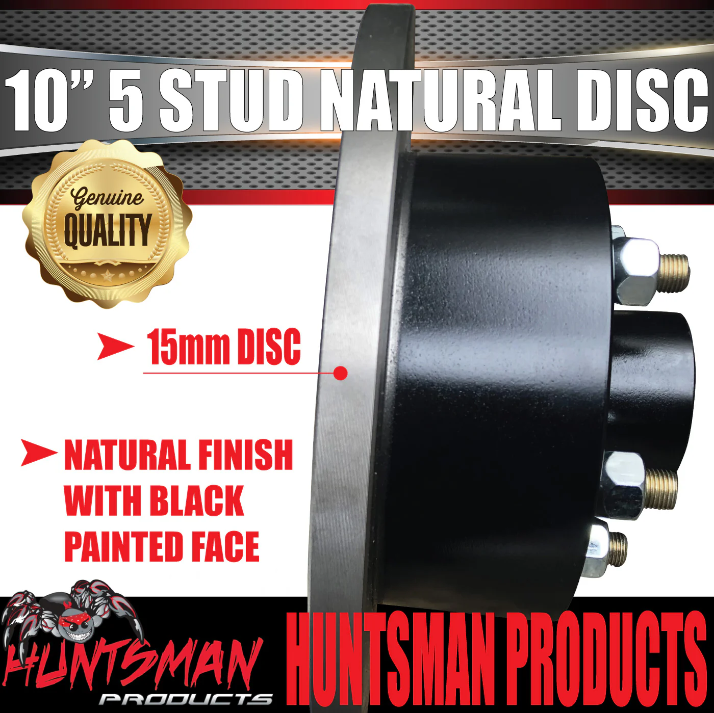 1x 10" Trailer Caravan Commodore Pattern Natural Disc Hub & SL Slimline Bearings - Image 5