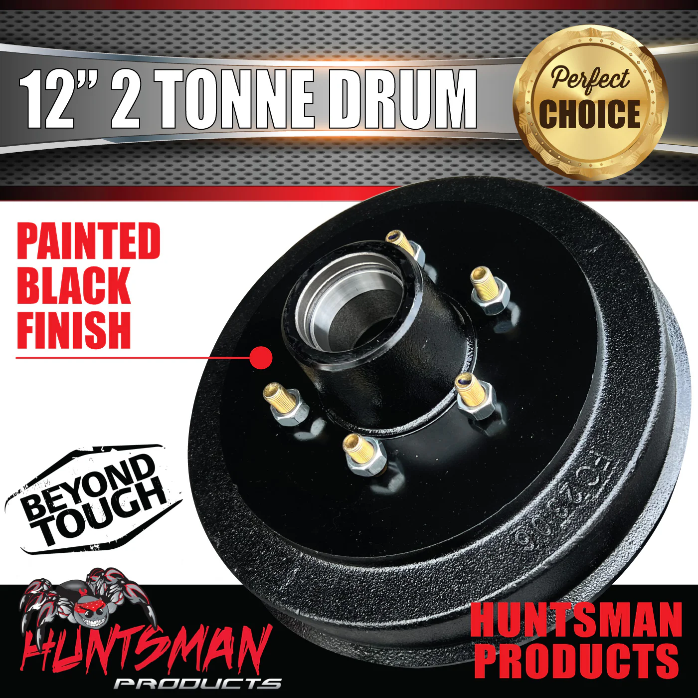 1x 12" 2 Tonne 6 Stud Caravan Trailer Electric Brake Drum & Bearings. Suits Alko & Huntsman - Image 3