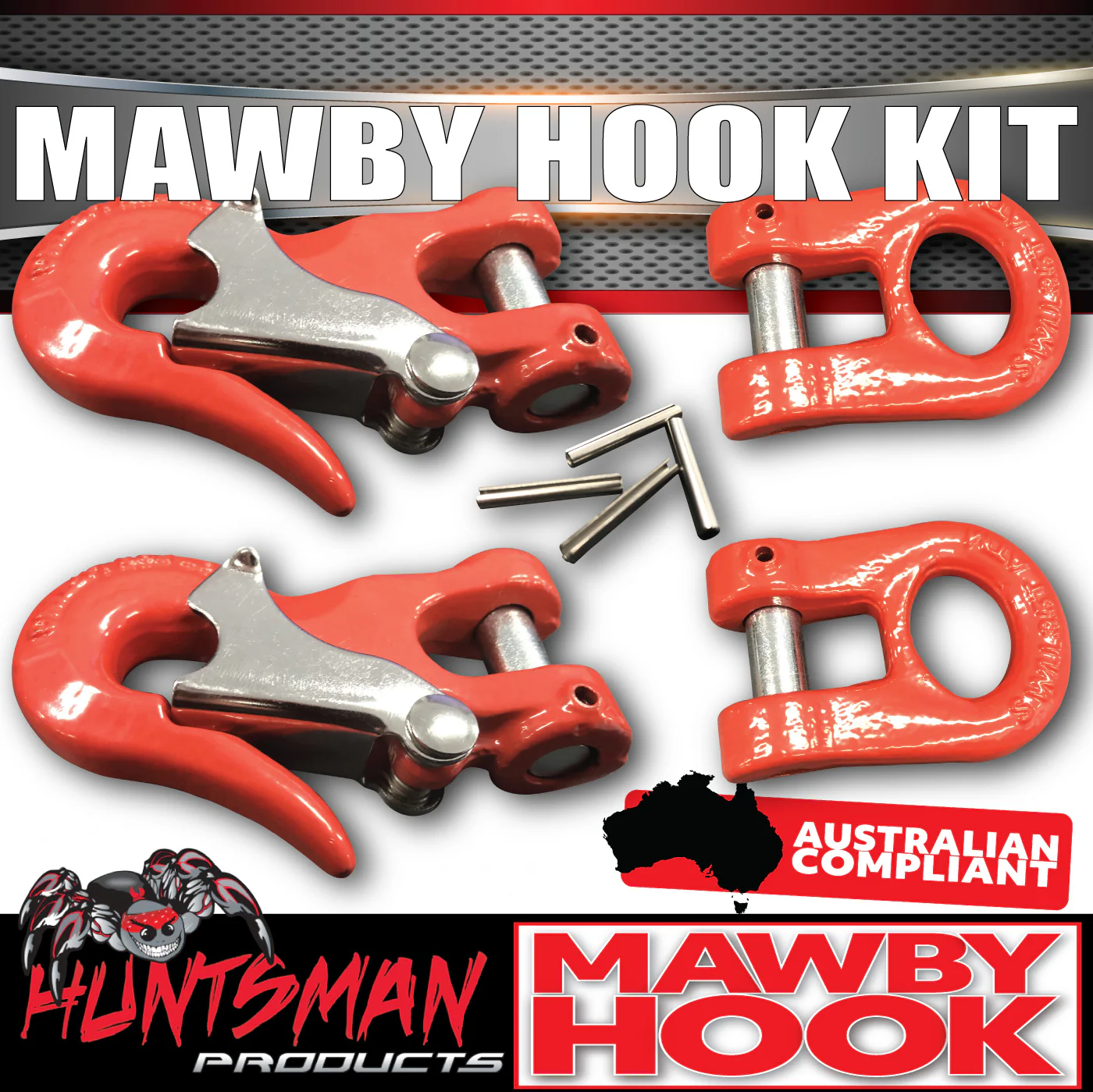 2 x 13mm 3500Kg ATM Mawby Hook Trailer Safety Chain Coupling AS4177.4