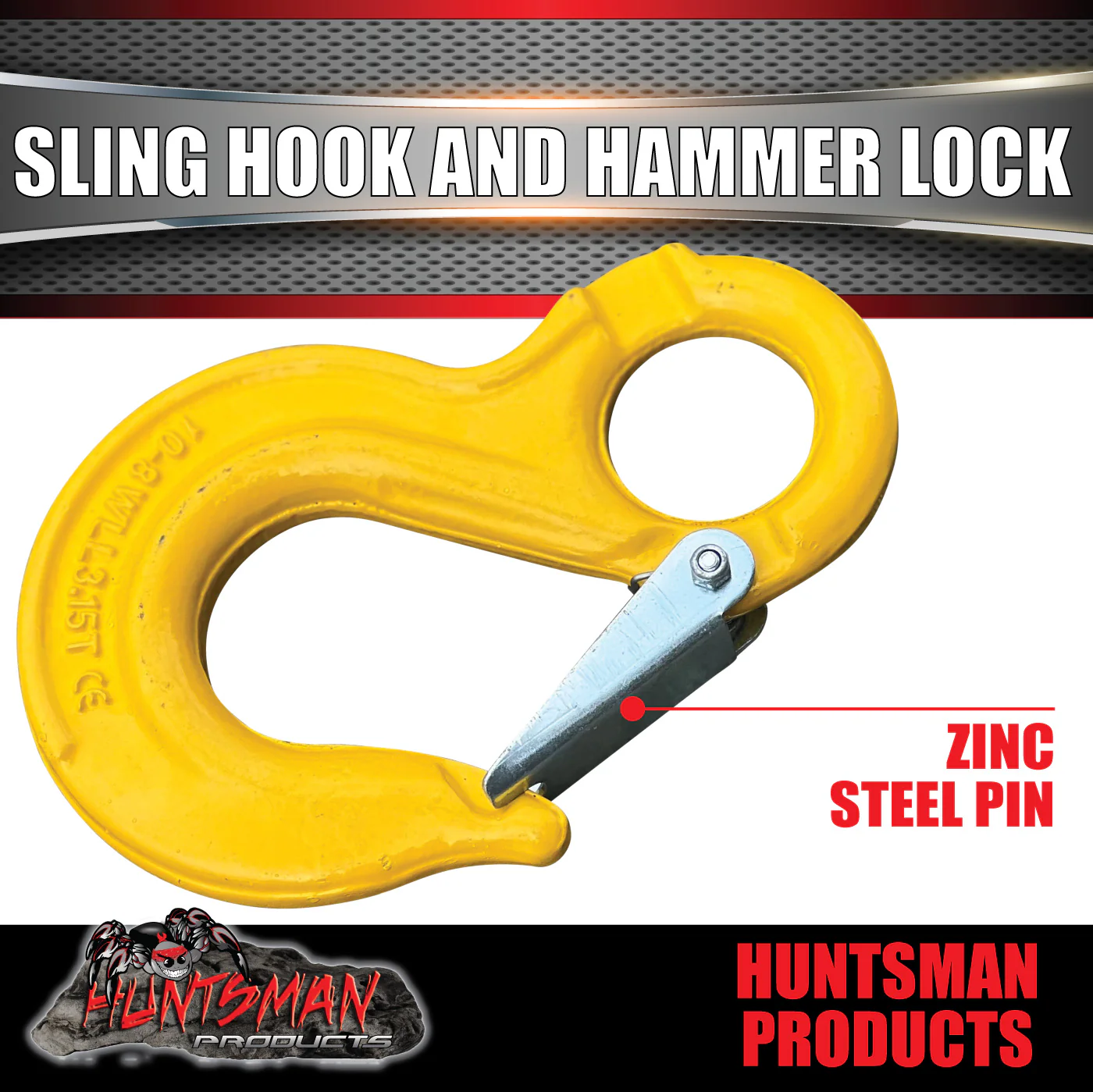 2 x 13mm 5.3t Hammerlock + Eye Sling Hooks For Caravan Trailer Chain Connection - Image 5