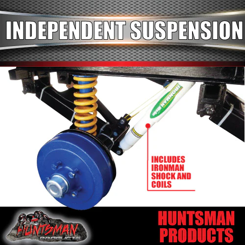 2000kg Caravan Camper Trailer Tandem Shock & Coil Independent Suspension - Image 6