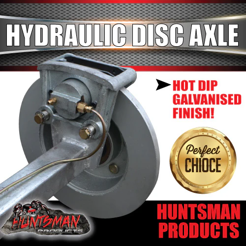 2000KG Galvanised Hydraulic Disc Braked Trailer Axle. 5 or 6 Stud l/C Pattern - Image 4