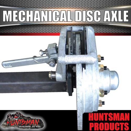 2000KG Mechanical Disc Braked Caravan Trailer Axle. 5 or 6 Stud l/C Pattern - Image 4