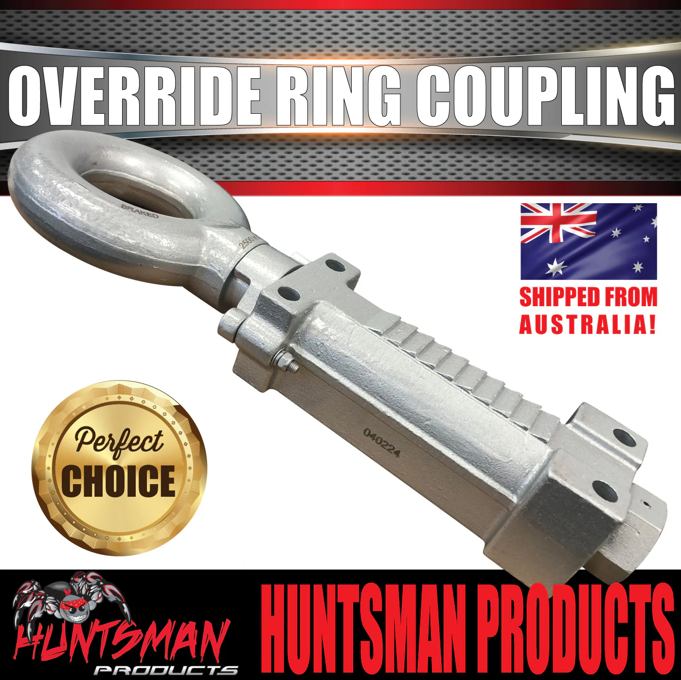 2000kg Trailer Caravan Override Ring Coupling Hitch Suit Pintle Hook. CTA Approved - Image 2