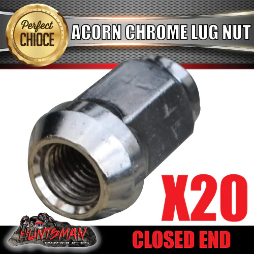 20 x 7/16" Inch x 35mm Chrome Wheel Nut Suit Steel Alloy Mags Holden & Trailer