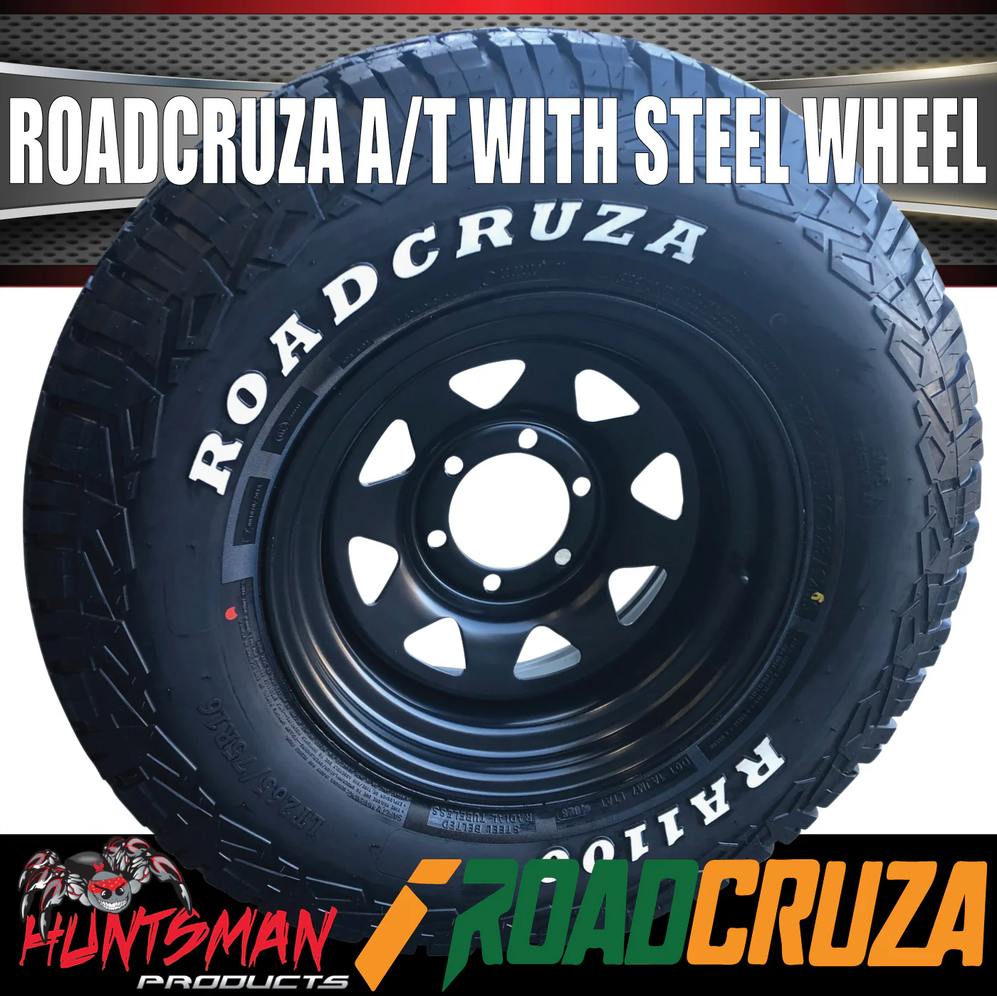 225/65R17 RA1100 Roadcruza A/T Tyre on 17" Black Steel Wheel. 225 75 17 - Image 2