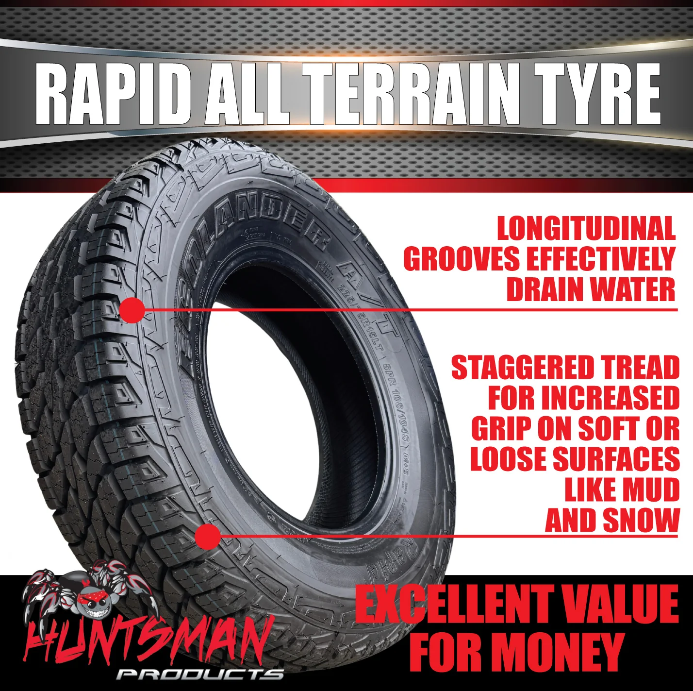 225/75R15 LT Rapid Yatone Ecolander New Tyre. 108/104S. 225 75 15 - Image 6