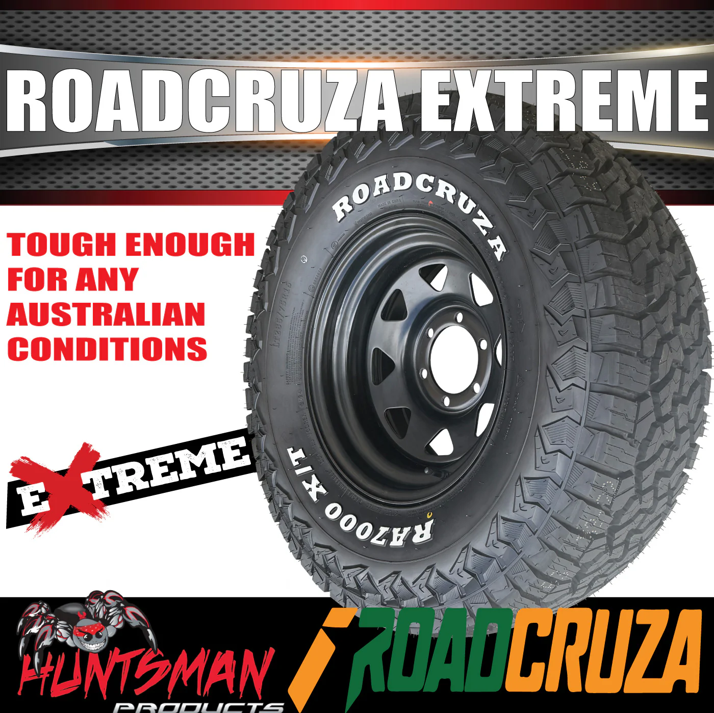 285/75R16 Roadcruza RA7000 X/T Extreme Tyre on 16" Black Steel Wheel Rim. 126/123R 3 Ply Sidewall - Image 4