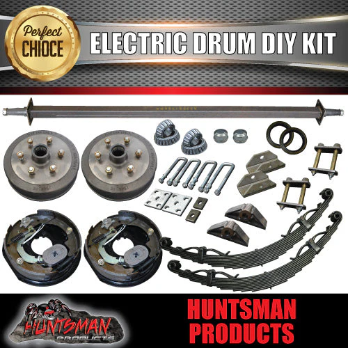 2500KG DIY Off Road Trailer Kit. Outback Springs, Electric Brakes. 65mm Axle