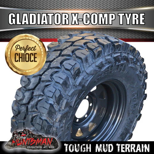 265/75R16 L/T Gladiator X-COMP Mud Tyre on 16" Black Steel Wheel. 265 75 16 - Image 4