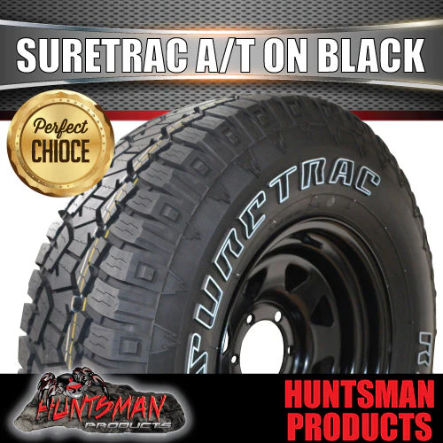 285/70R17 Suretrac A/T on 17" Black Steel Rim. 285 70 17 - Image 2