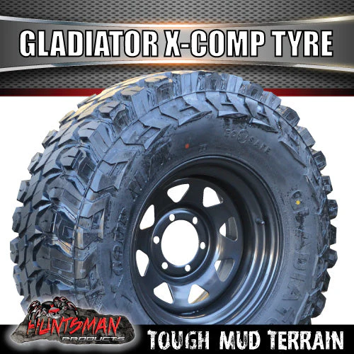 285/75R16 L/T Gladiator X-COMP Mud Tyre on 16" Black Steel Wheel. 285 75 16 - Image 5
